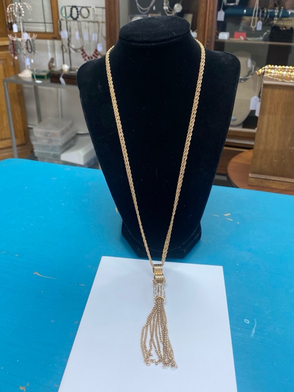 Nicole Miller Gold-Tone Braided Tassel Necklace